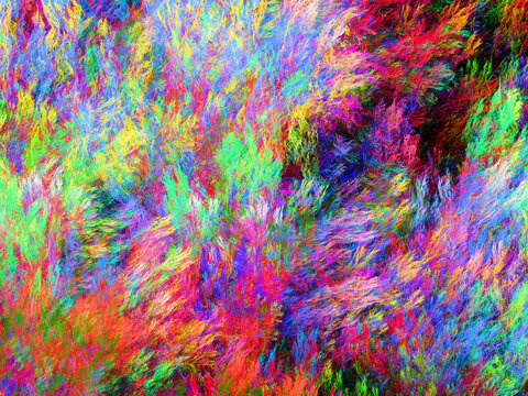 Creaci&oacute;n de arte digital abstracto compuesto de pinceladas solapadas irregulares ascendentes con aspecto de un incendio masivo de llamas multicolor.