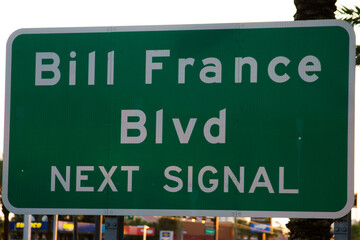 Bill France BLVD street sign Daytona Beach Florida usa 