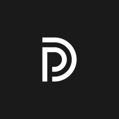 Monogram letter PD geometric logo concept