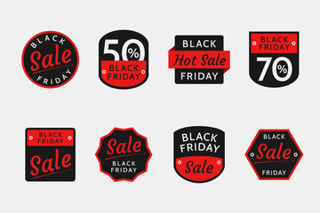 Set of Sale Labels for Black Friday.