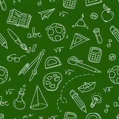 back to school seamless pattern