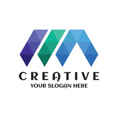 Abstract MN logo geometric. MN building symbol