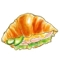クロワッサンサンドイッチ（croissant sandwich）