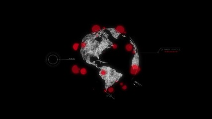 Coronavirus spreads worldwide putting major places under lockdown- World map of countries under corona-virus attack depicted by the red dots  in the video. 