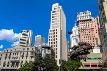 Fototapeta premium Sao Paulo, Brazil, October 09, 2015. View of Buildings in Anhangabau Valley in Sao Paulo, Brazil