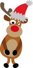crazy reindeer with xmas hat
