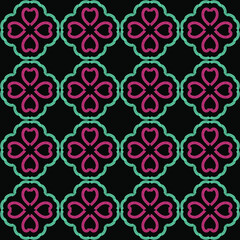 Seamless ornamental pattern on black background