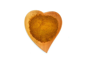 Brown Coconut Sugar on White Background