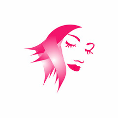 Women face, hair salon logo vector