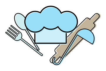 Cook items in vintage style. Cooking icon set. Sketch drawing. Vector food illustration. Vector illustration. Stock image.