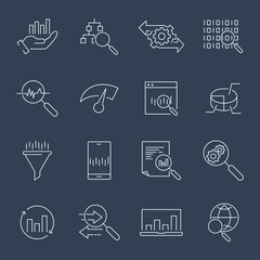 Data Analysis icons set. Data Analysis pack symbol vector elements for infographic web