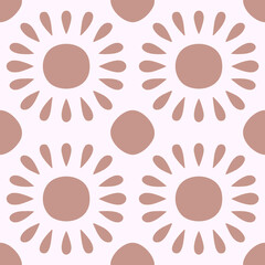 Tile portugal flower seamless pattern. Dusty rose color geometric background. Traditional azulejo repeat sun ornament. Vector monochrome pattern. Abstract vintage print for fabric, packaging, floor