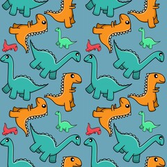 Dino cute seamless pattern background 