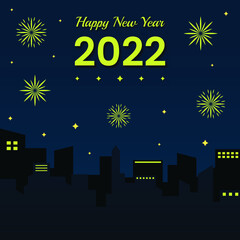Happy new year 2022 poster background design template