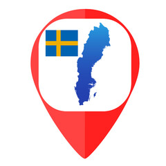 Fototapeta premium Sweden flag pin 