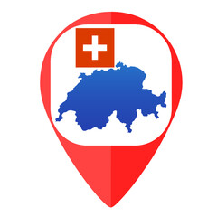 Switzerland map pin marker 