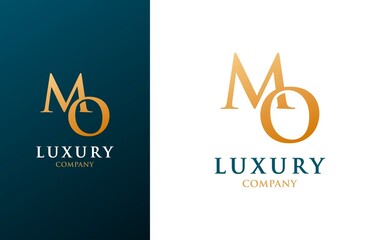 Simple MO Initial logo typography. logo templates.
