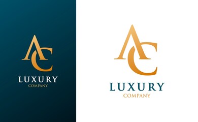 Simple AC Initial logo typography. logo templates.