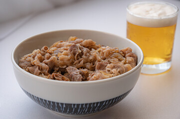 牛丼とビール