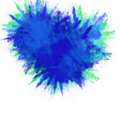 Blue and Green Watercolor Burst Design
