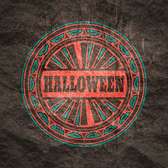 Thin line style emblem for Halloween day