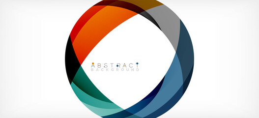 Fototapeta premium Geometric abstract background. Circle created with overlapping color shapes. Vector Illustration For Wallpaper, Banner, Background, Landing Page