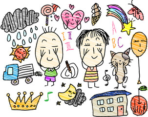 子供が描いた落書きセット お絵かき