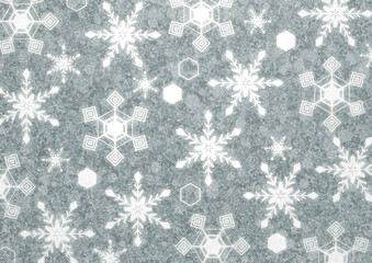 クリスマス 雪の結晶　背景 テキスタイル イラスト　銀色 シルバー