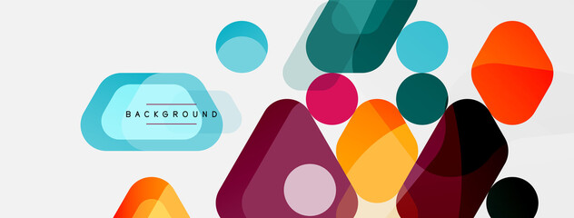 Abstract round geometric shapes and circles background. Trendy techno business template for wallpaper, banner, background or landing