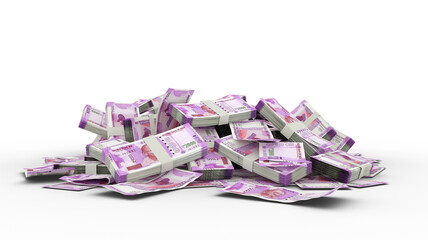 3D Stack of 2000 Indian rupee notes