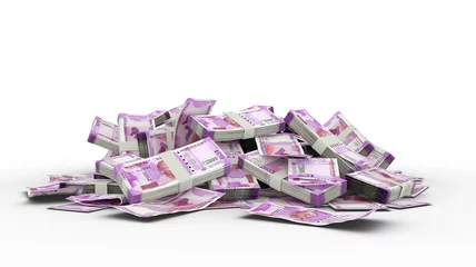 Fotobehang 3D Stack of 2000 Indian rupee notes © RODWORKS
