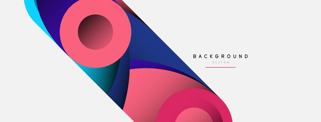 Abstract background. Minimal geometric circles and round style shapes with deep shadow effects. Trendy technology business template for wallpaper banner or background