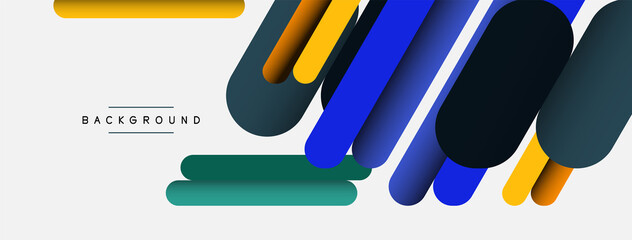 Abstract background. Round shapes, lines compositions on grey backdrop. Vector illustration for wallpaper banner background or landing page