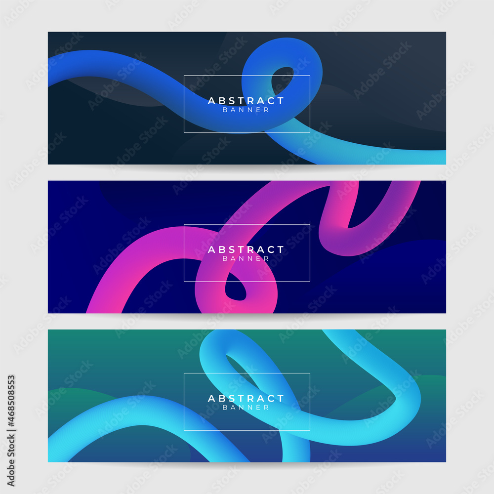Leinwandbilder Set of abstract red blue banner background with 3d overlap layer and wave shapes. Geometric, polygonal Abstract background, texture, advertisement layout. web page. header for website.