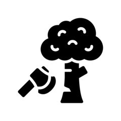 Deforestation Icon, Glyph style icon vector illustration, Suitable for website, mobile app, print, presentation, infographic and any other project.