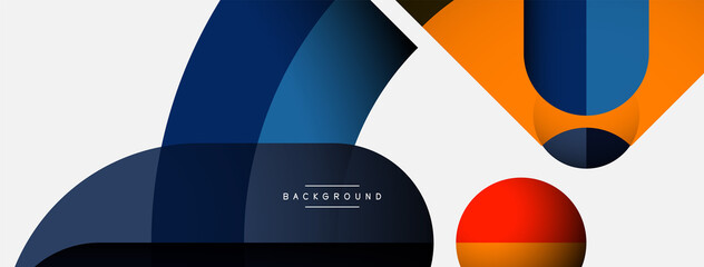 Trendy shapes, color minimal design composition, lines and shadows for wallpaper banner background or landing page