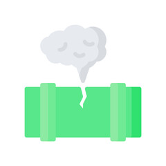 Gas Leak Icon, Flat style icon vector illustration, Suitable for website, mobile app, print, presentation, infographic and any other project.
