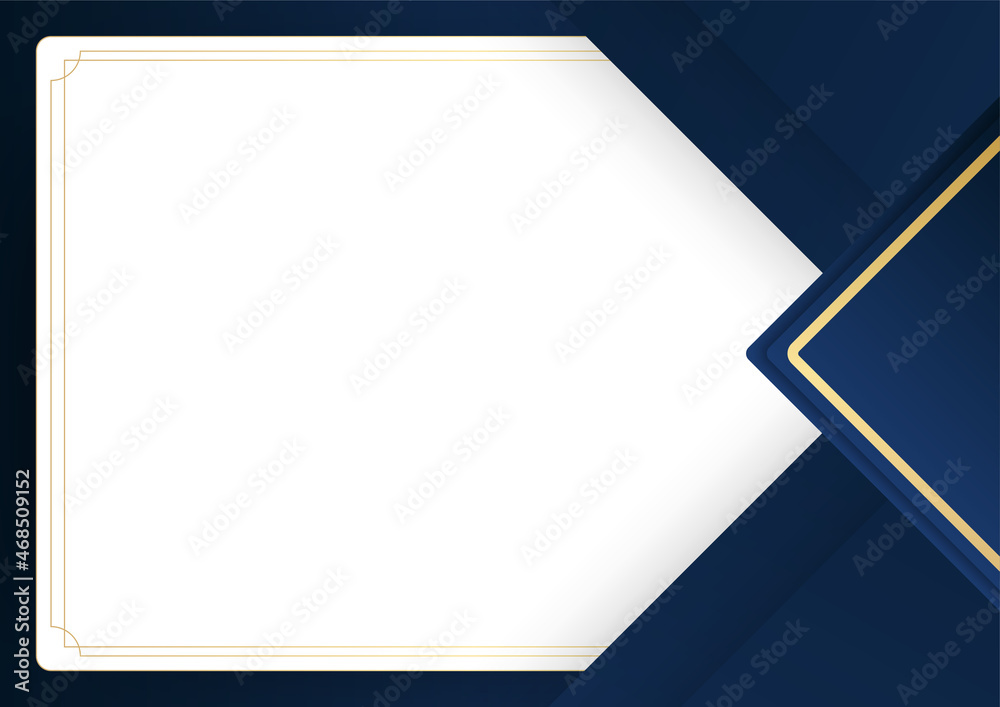 Poster Modern blue and gold abstract background. Vector abstract graphic design banner pattern background template.