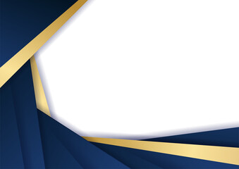 Modern blue and gold abstract background. Vector abstract graphic design banner pattern background template.