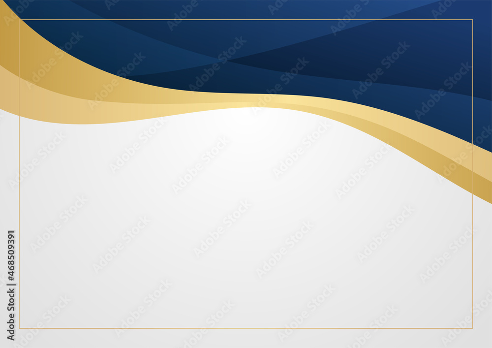 Poster Modern blue and gold abstract background. Vector abstract graphic design banner pattern background template with business and corporate concept.