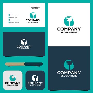 chef women logo design concept template vector