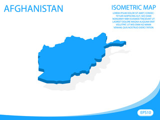 Modern vector isometric of Afghanistan blue map. elements white background for concept map easy to edit and customize. eps 10