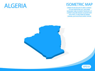 Modern vector isometric of Algeria blue map. elements white background for concept map easy to edit and customize. eps 10