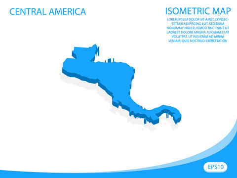 Modern vector isometric of Central America blue map. elements white background for concept map easy to edit and customize. eps 10