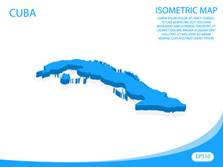 Modern vector isometric of Cuba blue map. elements white background for concept map easy to edit and customize. eps 10