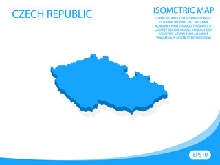 Modern vector isometric of Czech Republic blue map. elements white background for concept map easy to edit and customize. eps 10