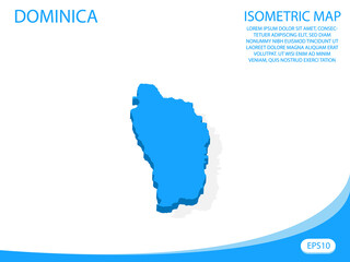 Modern vector isometric of Dominica blue map. elements white background for concept map easy to edit and customize. eps 10