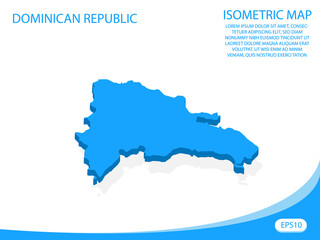 Modern vector isometric of Dominican Republic blue map. elements white background for concept map easy to edit and customize. eps 10