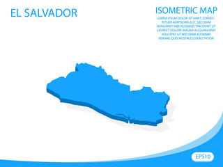 Modern vector isometric of El Salvador blue map. elements white background for concept map easy to edit and customize. eps 10 - obrazy, fototapety, plakaty