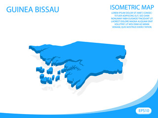 Modern vector isometric of Guinea Bissau blue map. elements white background for concept map easy to edit and customize. eps 10
